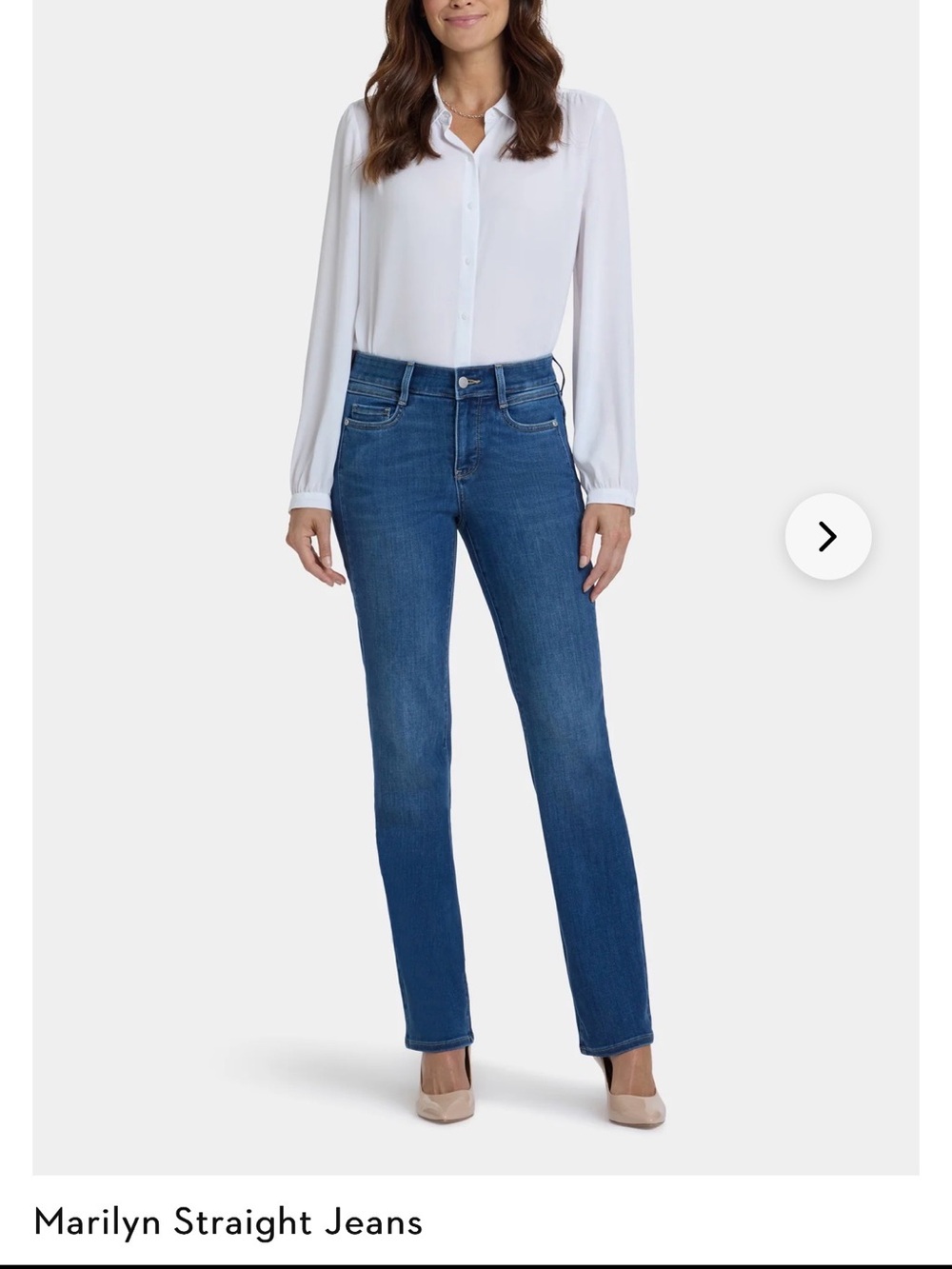 NYDJ Marilyn Straight size 12. Indigo Straight-Leg Stretch Jeans